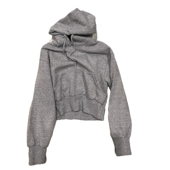 Reflex Cropped Gray Pullover Hoodie Womans M (8-10) - Picture 1 of 3